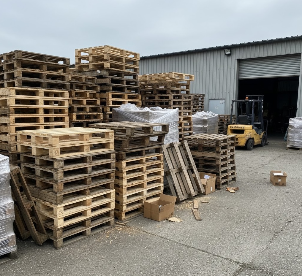 Pallets being repaired - professional pallet repair services